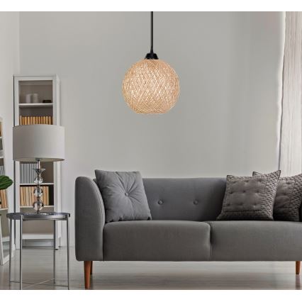 Chandelier on a string JUTE 1xE27/60W/230V beige