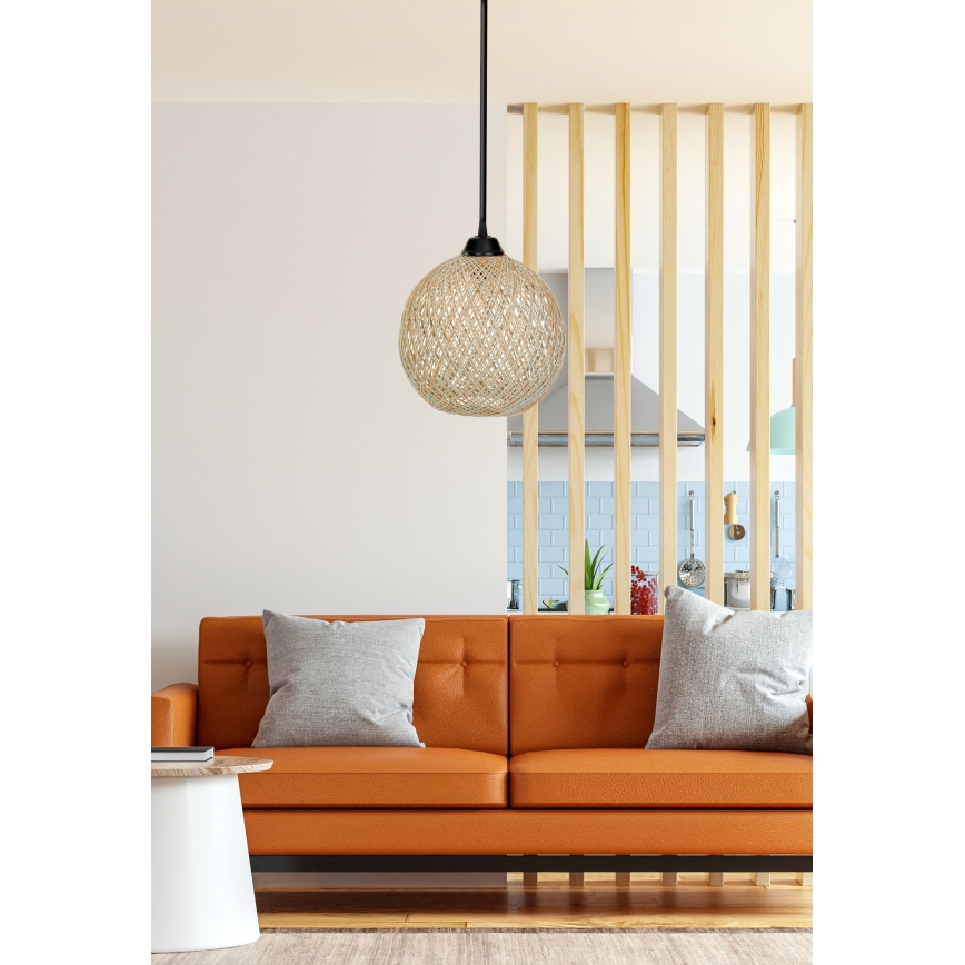 Chandelier on a string JUTE 1xE27/60W/230V beige