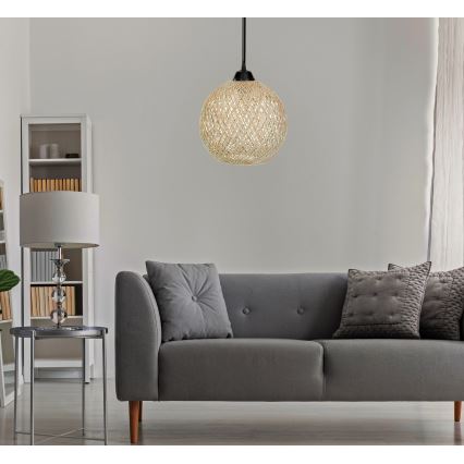 Chandelier on a string JUTE 1xE27/60W/230V beige
