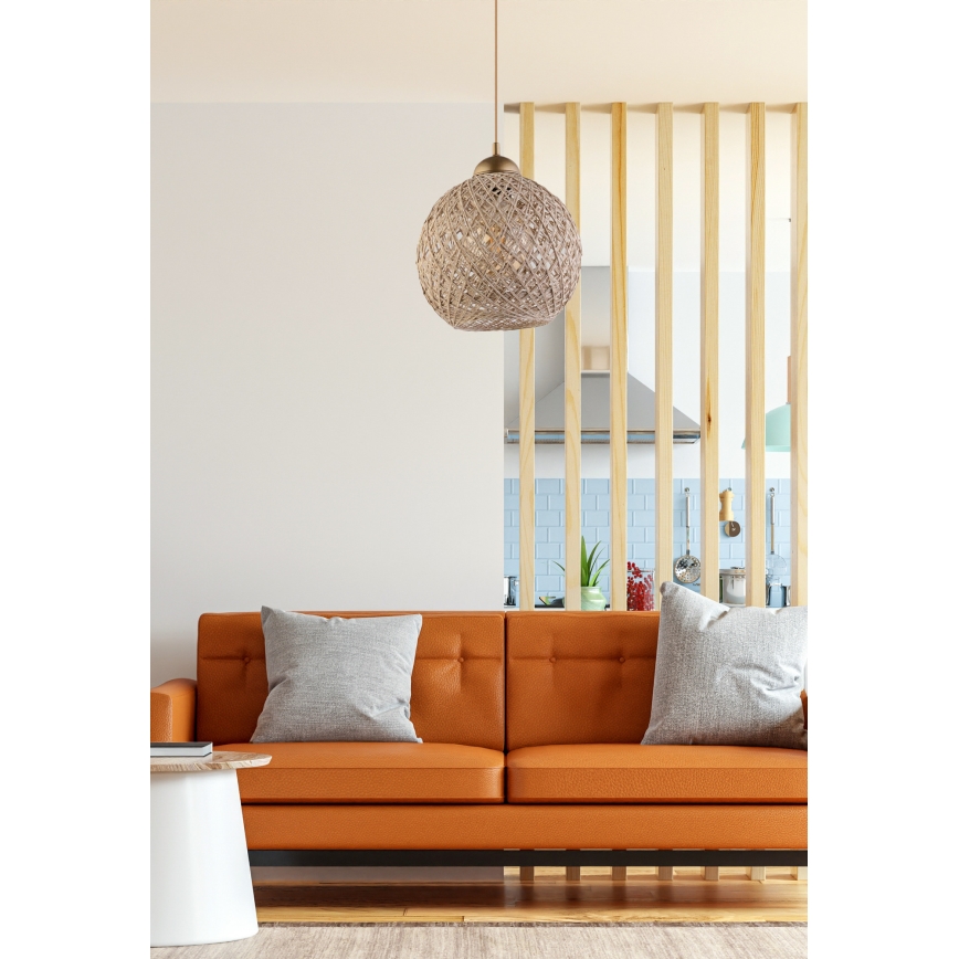 Chandelier on a string JUTE 1xE27/60W/230V beige