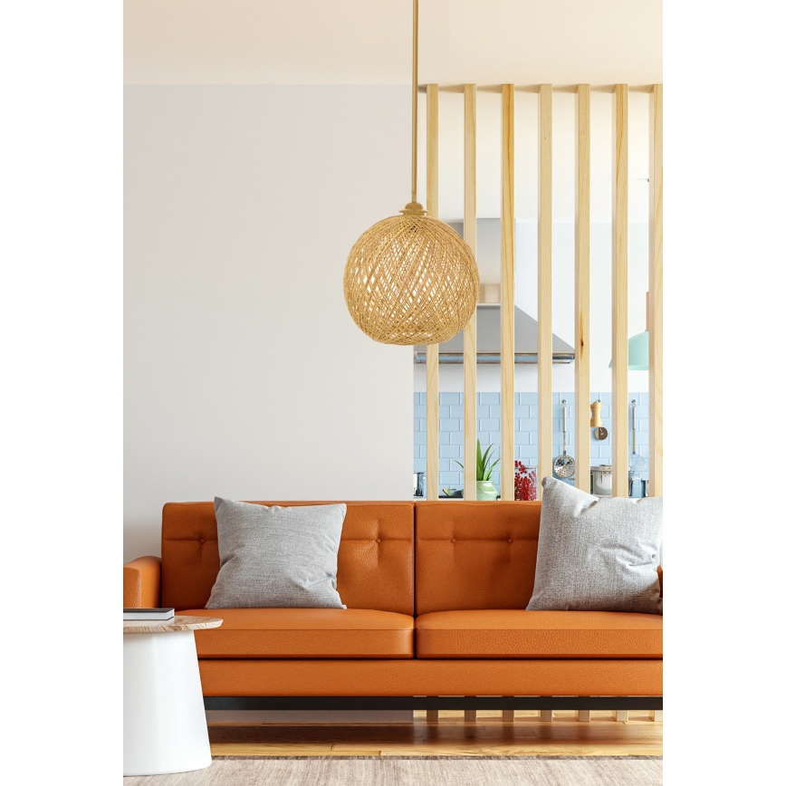 Chandelier on a string JUTE 1xE27/60W/230V beige