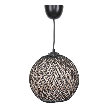 Chandelier on a string JUTE 1xE27/60W/230V black