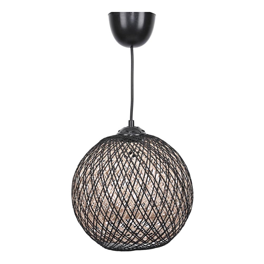 Chandelier on a string JUTE 1xE27/60W/230V black