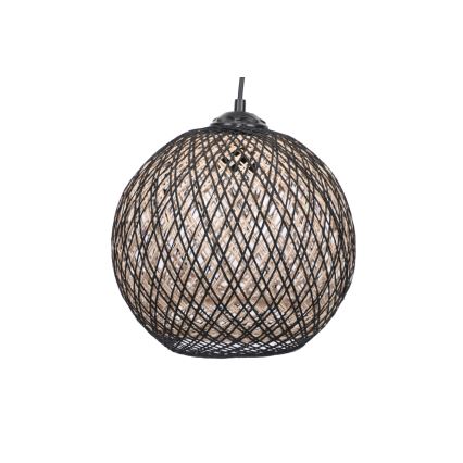 Chandelier on a string JUTE 1xE27/60W/230V black