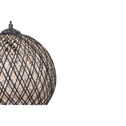 Chandelier on a string JUTE 1xE27/60W/230V black