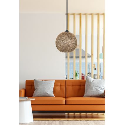 Chandelier on a string JUTE 1xE27/60W/230V brown