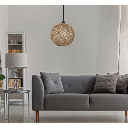 Chandelier on a string JUTE 1xE27/60W/230V brown