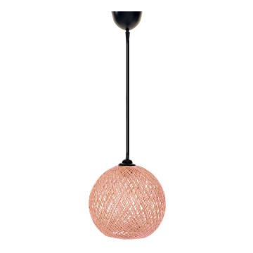 Chandelier on a string JUTE 1xE27/60W/230V pink