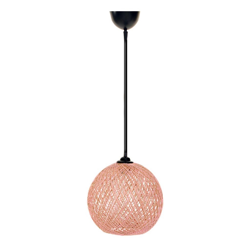 Chandelier on a string JUTE 1xE27/60W/230V pink