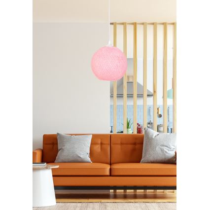 Chandelier on a string JUTE 1xE27/60W/230V pink