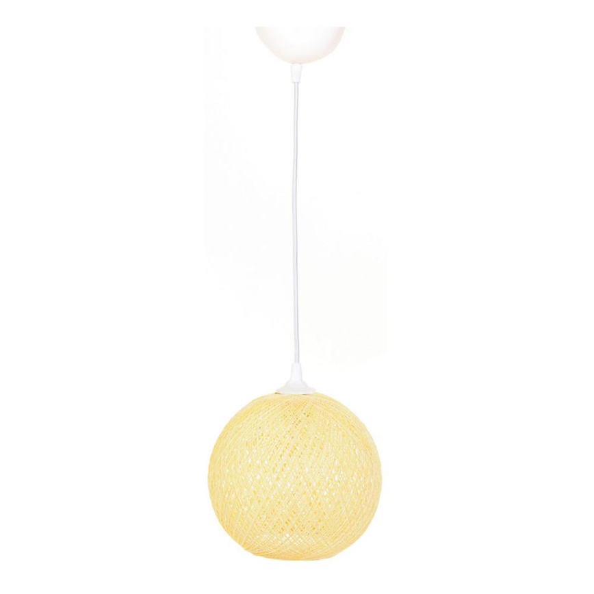 Chandelier on a string JUTE 1xE27/60W/230V yellow