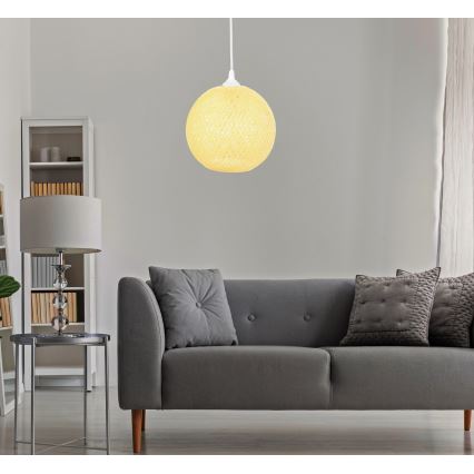 Chandelier on a string JUTE 1xE27/60W/230V yellow