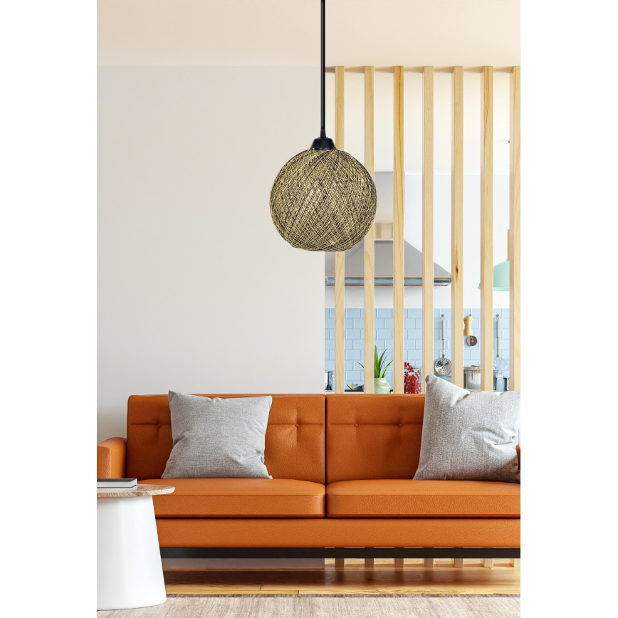 Chandelier on a string JUTE 1xE27/60W/230V yellow