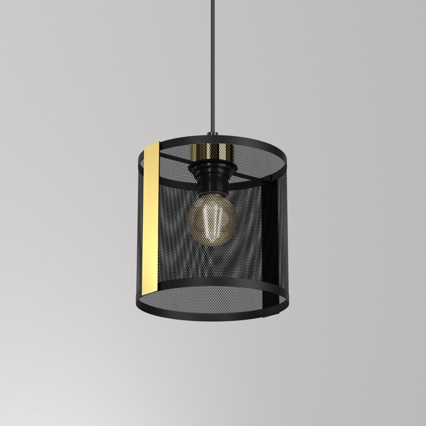 Chandelier on a string KAGA 1xE27/60W/230V black/golden