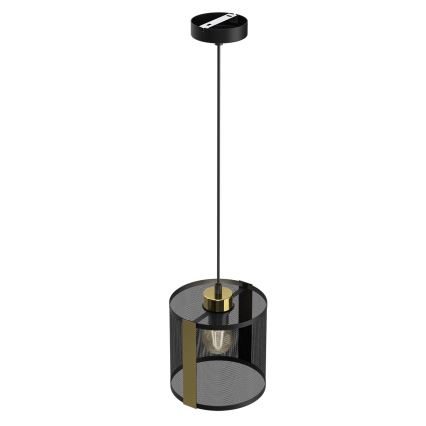 Chandelier on a string KAGA 1xE27/60W/230V black/golden