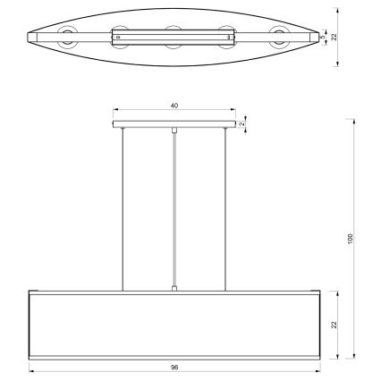 Chandelier on a string KAGA 5xE27/60W/230V black/golden