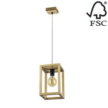 Chandelier on a string KAGO 1xE27/60W/230V matte oak - FSC certified