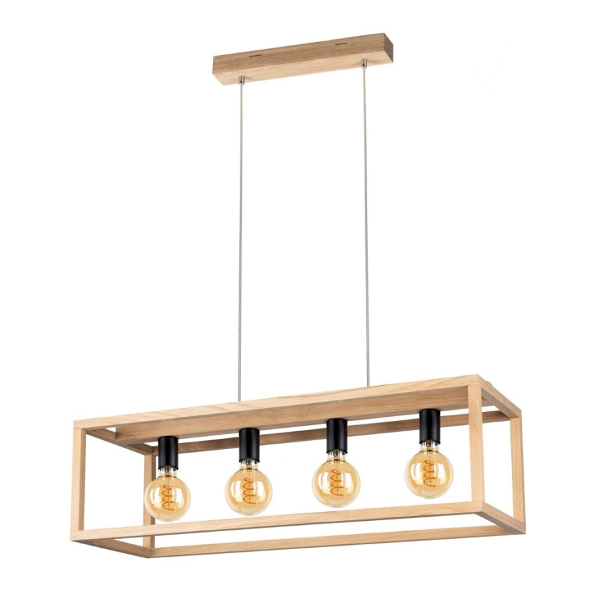 Chandelier on a string KAGO 4xE27/60W/230V matte oak