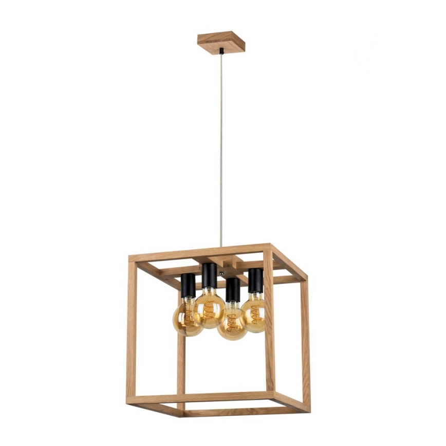 Chandelier on a string KAGO 4xE27/60W/230V oak