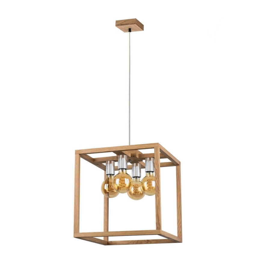Chandelier on a string KAGO 4xE27/60W/230V oak