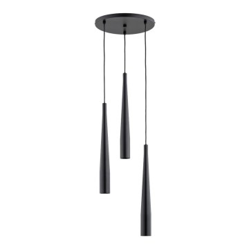 Chandelier on a string KALINI 3xGU10/40W/230V d. 30 cm black