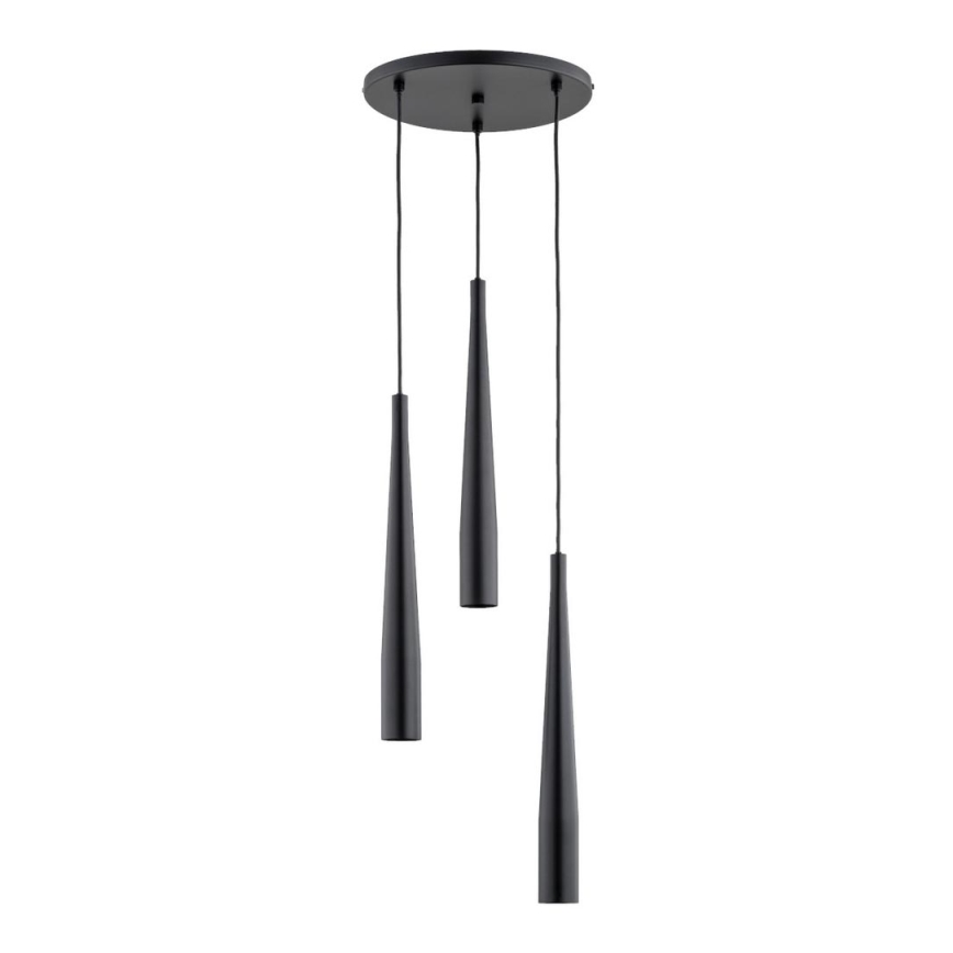 Chandelier on a string KALINI 3xGU10/40W/230V d. 30 cm black