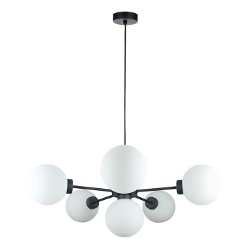 Chandelier on a string KALIOPE 6xE14/50W/230V black/white