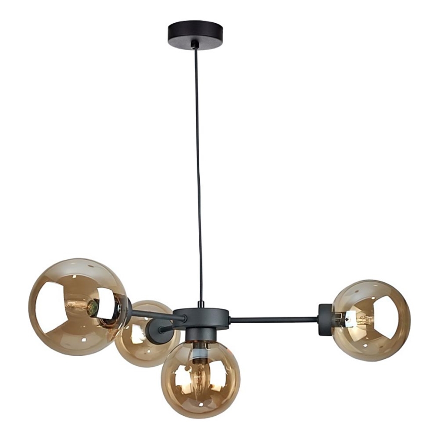Chandelier on a string KALIOPE II 4xE14/50W/230V black/smoky beige