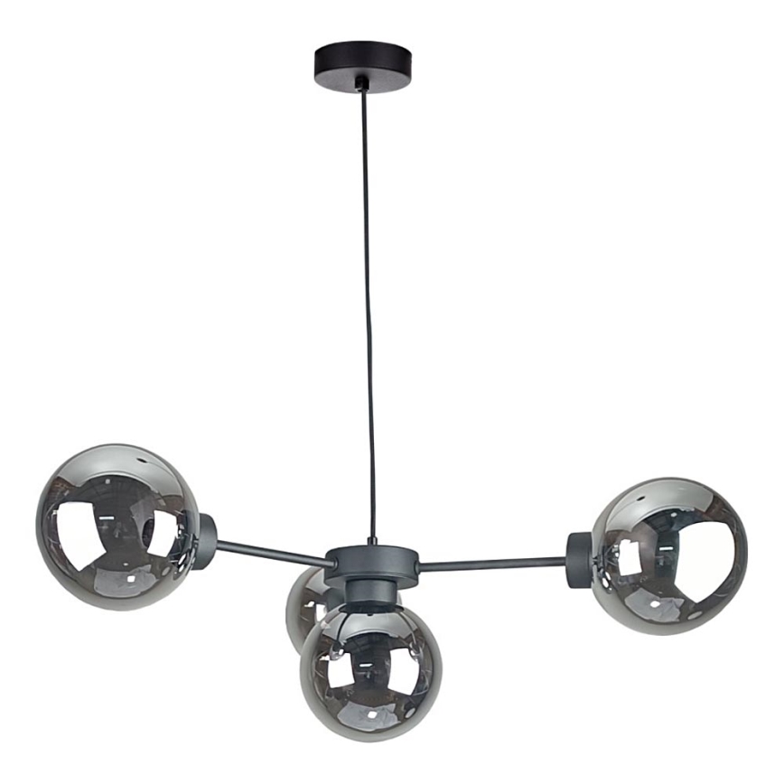 Chandelier on a string KALIOPE II 4xE14/50W/230V black/smoky black