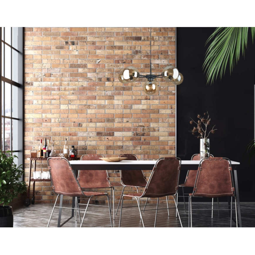 Chandelier on a string KALIOPE II 6xE14/50W/230V black/smoky beige