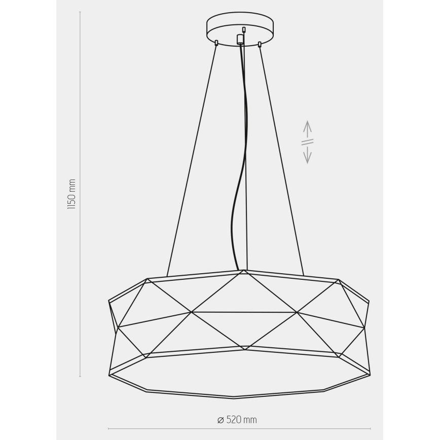 Chandelier on a string KANTOOR 1xE27/15W/230V black