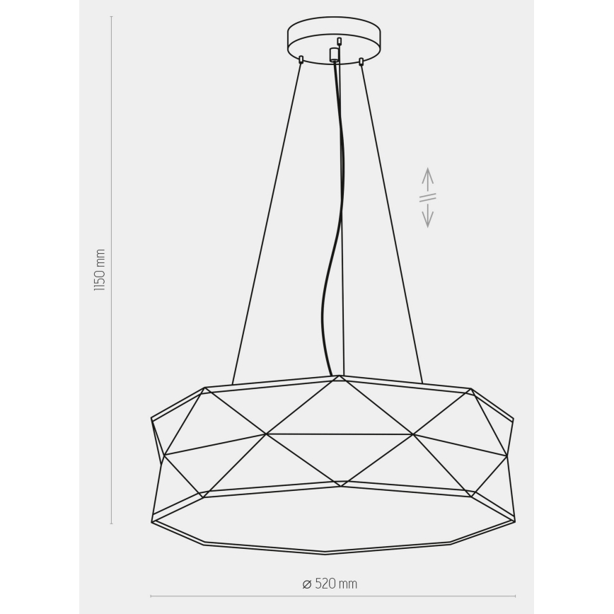 Chandelier on a string KANTOOR 1xE27/15W/230V grey