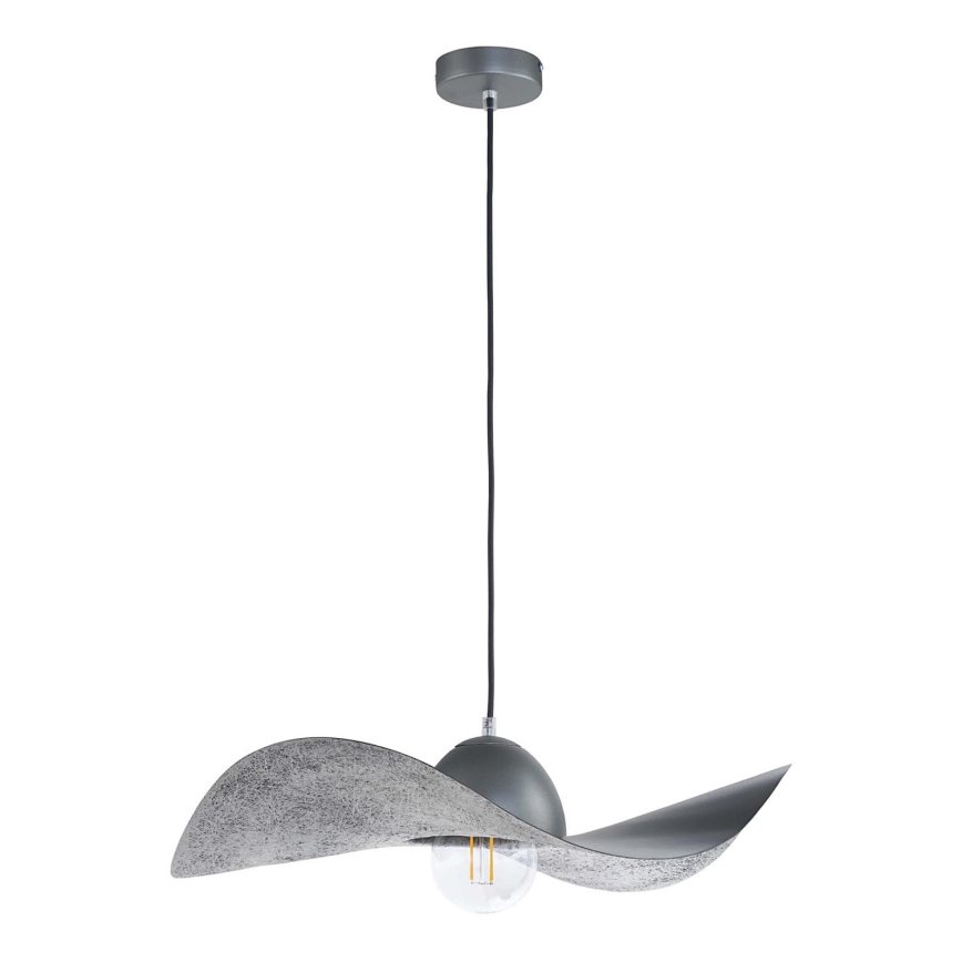 Chandelier on a string KAPELLO 1xE27/60W/230V d. 55 cm grey/silver