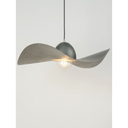 Chandelier on a string KAPELLO 1xE27/60W/230V d. 55 cm grey/silver