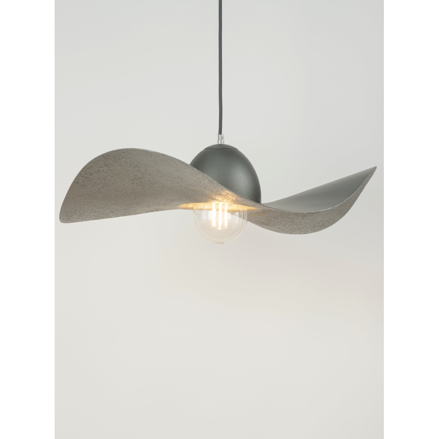 Chandelier on a string KAPELLO 1xE27/60W/230V d. 55 cm grey/silver
