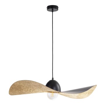Chandelier on a string KAPELLO 1xE27/60W/230V d. 76 cm black/gold