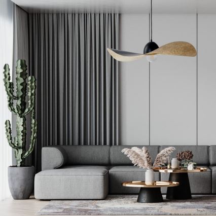 Chandelier on a string KAPELLO 1xE27/60W/230V d. 76 cm black/gold