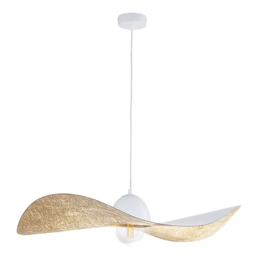 Chandelier on a string KAPELLO 1xE27/60W/230V d. 76 cm white/golden