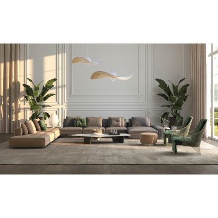 Chandelier on a string KAPELLO 1xE27/60W/230V d. 76 cm white/golden