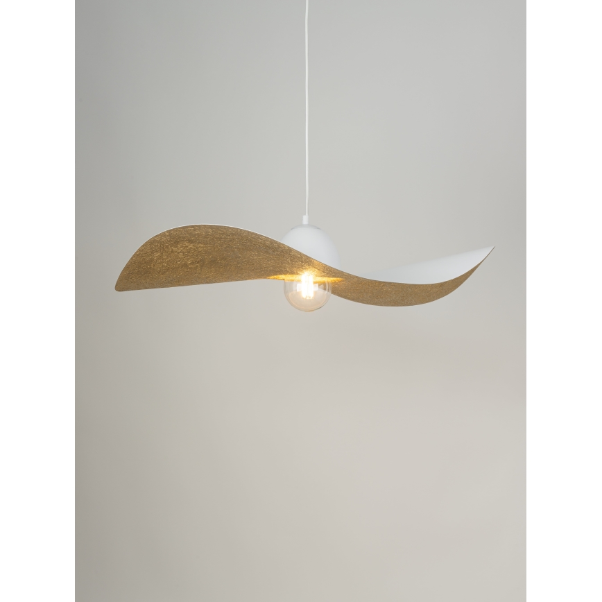 Chandelier on a string KAPELLO 1xE27/60W/230V d. 76 cm white/golden