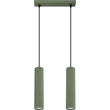 Chandelier on a string KARBON 2xGU10/10W/230V green