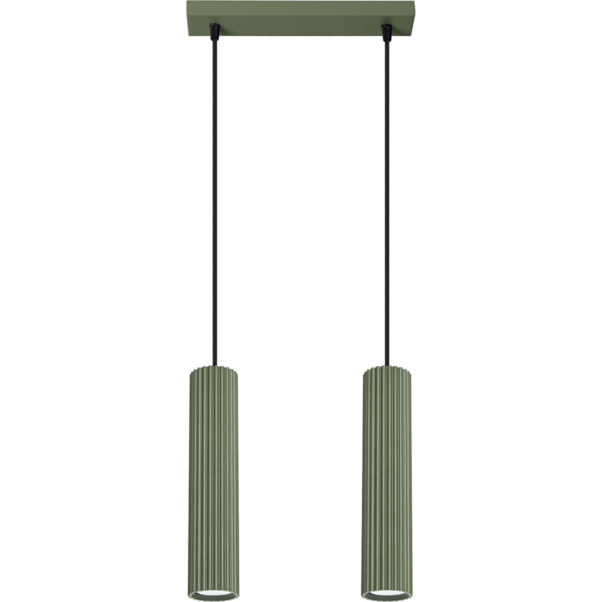 Chandelier on a string KARBON 2xGU10/10W/230V green