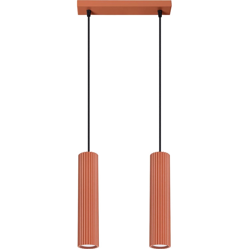 Chandelier on a string KARBON 2xGU10/10W/230V red