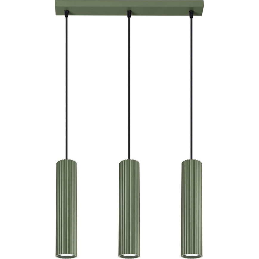 Chandelier on a string KARBON 3xGU10/10W/230V green