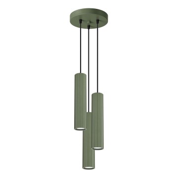 Chandelier on a string KARBON 3xGU10/10W/230V green