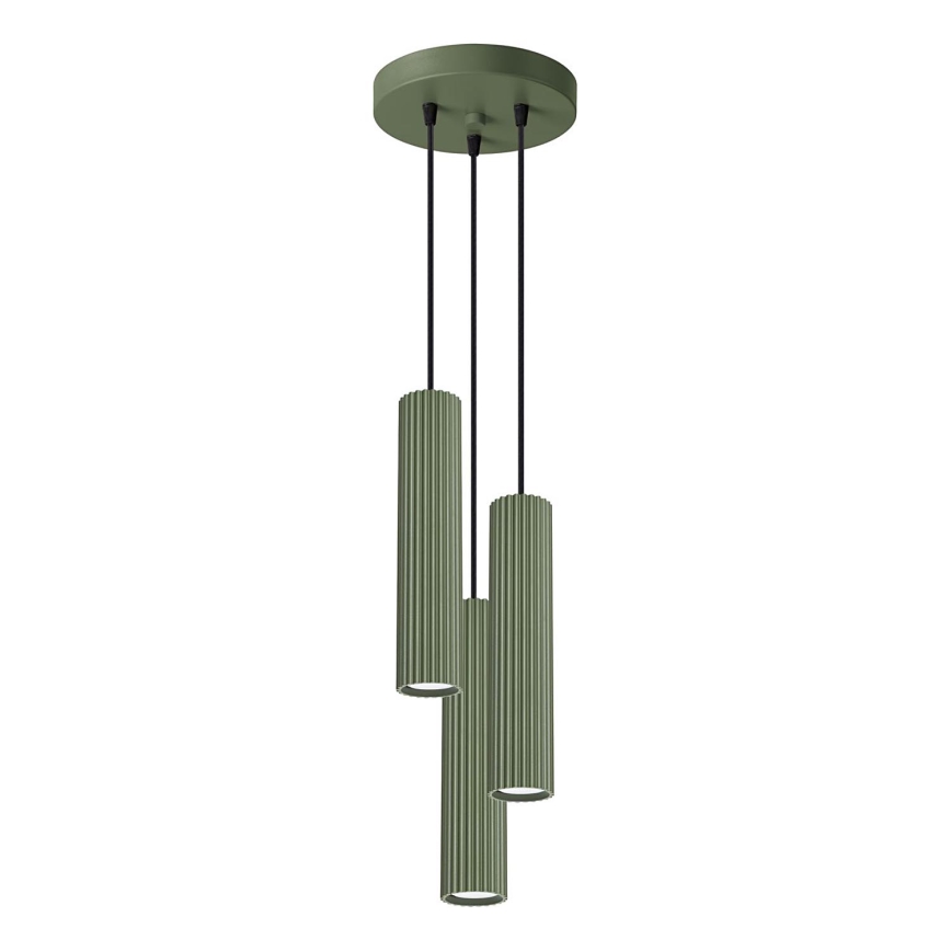 Chandelier on a string KARBON 3xGU10/10W/230V green