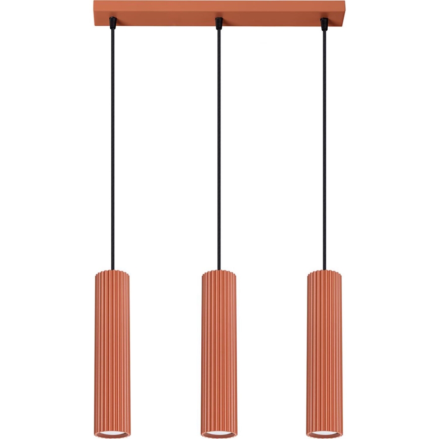 Chandelier on a string KARBON 3xGU10/10W/230V red