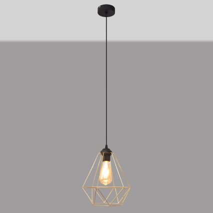 Chandelier on a string KARO 1xE27/15W/230V gold/black