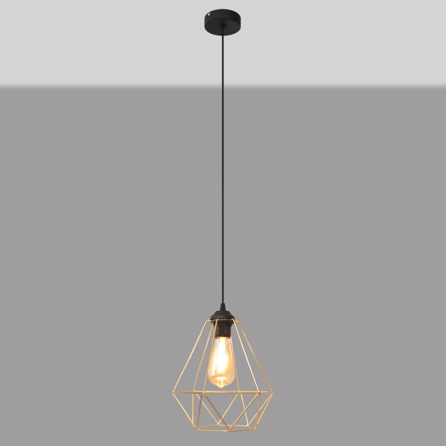 Chandelier on a string KARO 1xE27/15W/230V gold/black