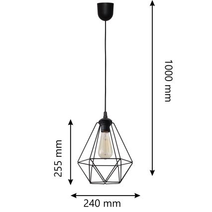 Chandelier on a string KARO 1xE27/15W/230V